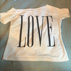 Love over the shoulder shirt